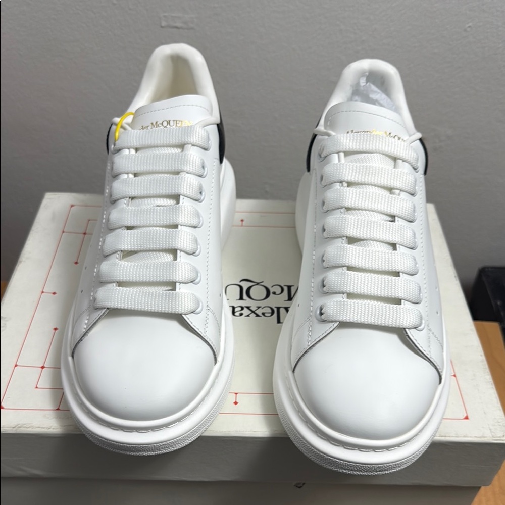 - Alexander McQueen White Sneakers with Yellow Detail